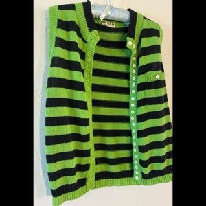 Unique black and green sweater vest